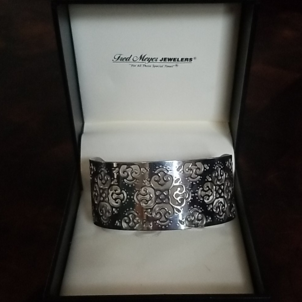 Silver fired Meyers jewelers cuff bracelet